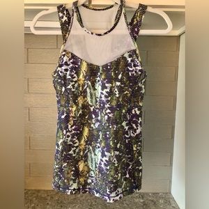 Lululemon Fitness Top with Built in Bra Mesh Top